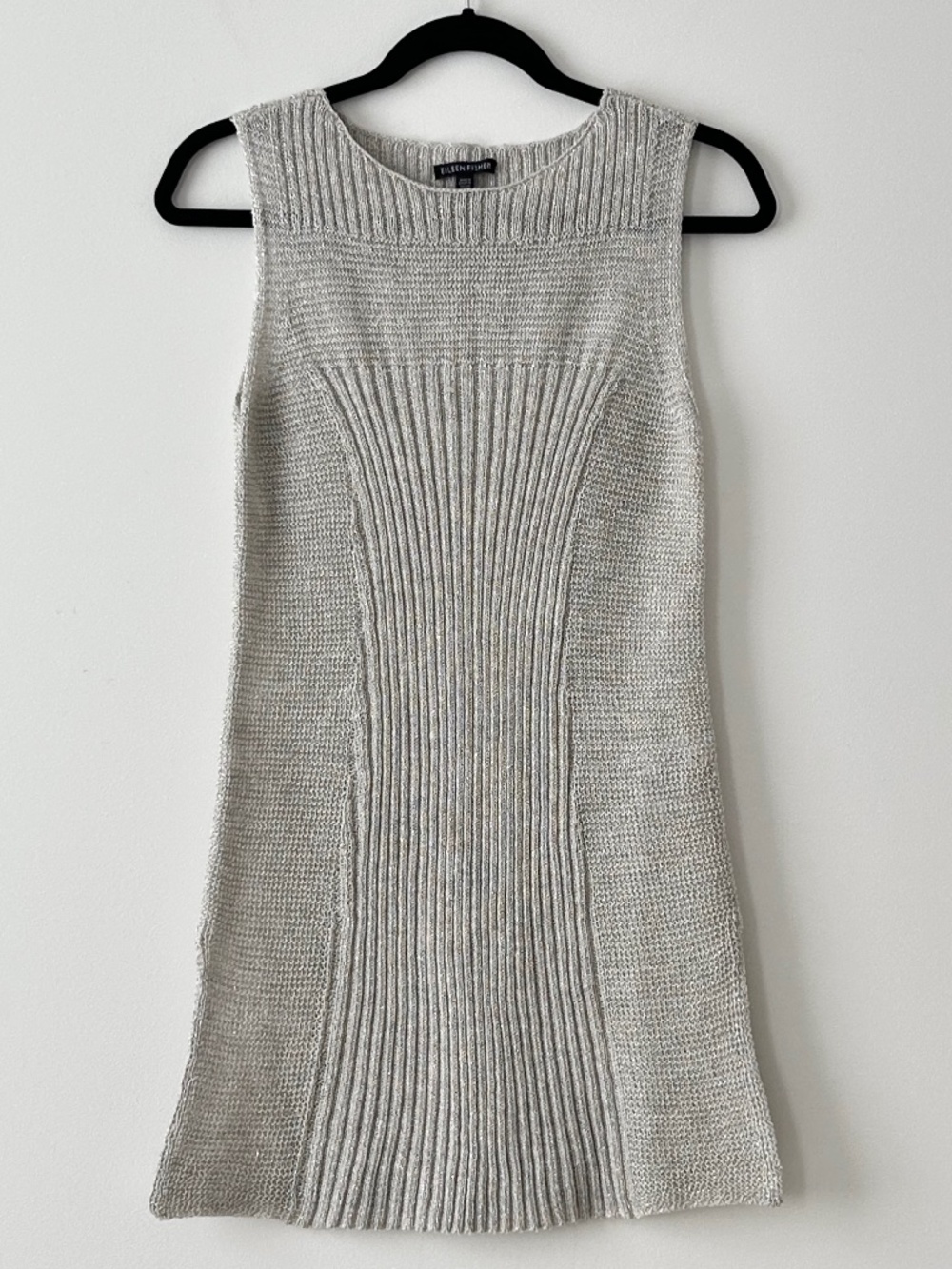 Eileen Fisher Metallic Linen Knit Tunic Tank Top